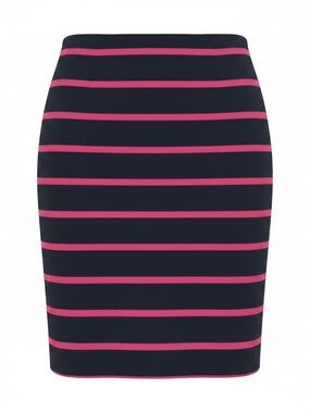 Navy and Hot Pink Striped Women’s Pencil Skirt
